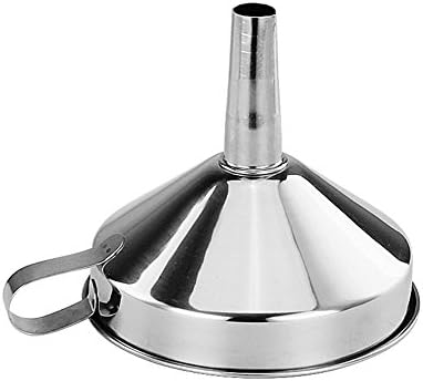 Ablevel Stainless Steel Funnel with Removable Strainer/Filter for Transferring of Liquid, Fluid, Dry Ingredients &amp; Powder, Silver(13cm)