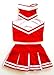 Total 2550 Little Girls' Cheerleader Cheerleading Outfit Uniform Costume Cosplay Red/White (S / 2-5)