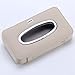 FMS Car Leather Tissue Case, Tissue Box Holder for Sun Visor, Seat Back Tissue Dispenser for Car with Tissue Refill (Beige)