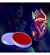 MEICOLY Neon Face Paint,Glow in The Dark Body Paint,Fluorescent Water Activated Eyeliner,Red Face...