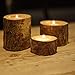 Hagao Tea Light Candle Holders, Personalized Wooden Votive Tealight Holder for Wedding Party Birthday Holiday Set of 2 (2