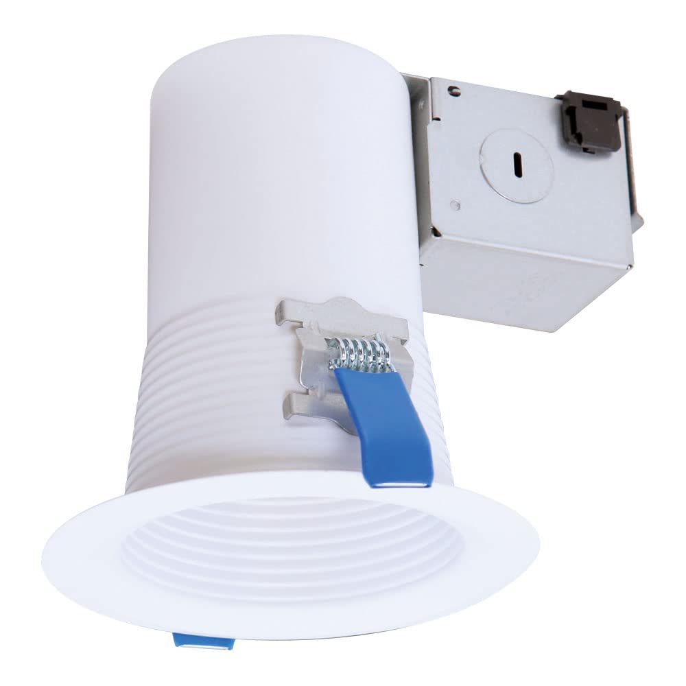 Photo 1 of HALO CEZ4125GU10WBICAT Lamp-Based Direct Mount Recessed Light Canless EZ-Trim 4 inch White