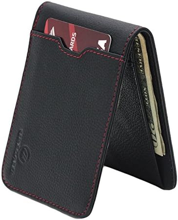 Uregalo Men's Genuine Leather Bifold Minimalist Wallet - Slim Fit RFID Blocking for Front Pocket