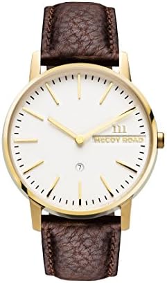 Nine30 by McCoy Road Watches Quartz Brown Leather and Gold Case With White Dial