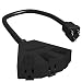 Stanley 30669 Pro Block 2 Grounded 3-Outlet Outdoor Extension Cord, 2-Feet, Black primary