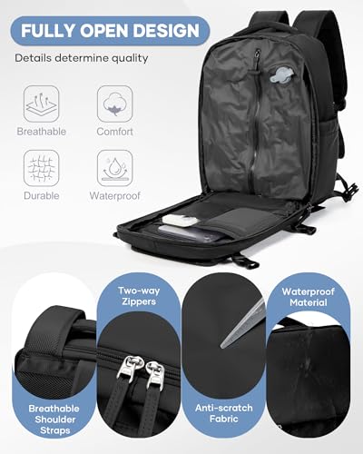 SZLX Vacuum Backpack Travel Bag with Pump Ryanair Cabin Bags 40x30x20 Wizzair British Airways Underseat Hand Luggage Carry-ons Travel Backpack Cabin Size Women Men Fit 14 Inch Laptop