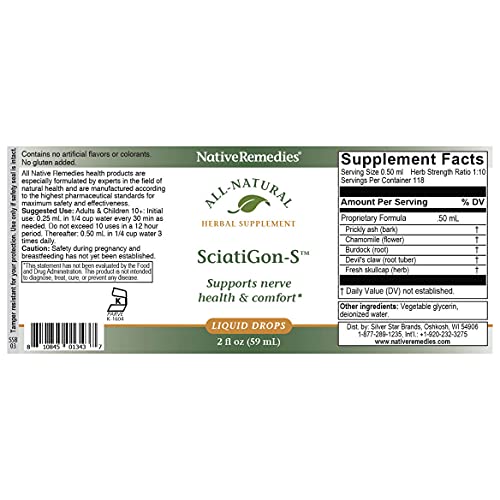 Native Remedies SciatiGonS All Natural Herbal Supplement for Sciatic