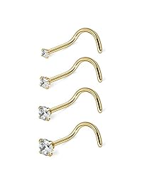 Ruifan - 4 - 12 aros redondos de diamante de circonita cúbica para nariz, calibre 18, 0.059 in, 0.079 in, 0.098 in, 0.118 in, 0.138 in y 0.157 in