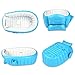 Biubee Baby Inflatable Bathtub - Air Bath Basin with Inflator Pump & 6pcs Colorful Ocean Balls, Non Slip with Soft Cushion Foldable and Portable Suitable for Swimming Pool & Travel(Blue)