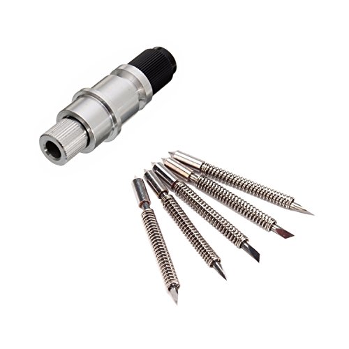 EMY CB09 Graphtec Blade Holder with Pack of 5 Blades (45 Degree) with Springs for Graphtec Cutting Plotter Vinyl Cutter Silhouette Cameo