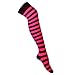 Lisli® Women Girl Striped Over the Knee Thigh High Stockings Long Socks (Red)