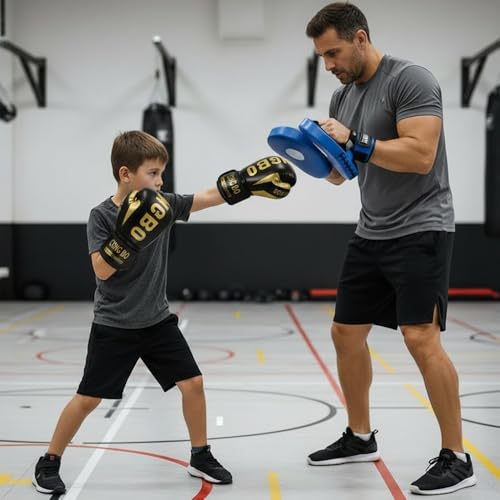 Hwtcjx Boxing Gloves, Boxing Gloves for Children, Boxing Gloves, Leather Bag for MMA, Muay Thai, Martial Arts, Sparring, Kickboxing, Sizes 6 oz, Suitable for Children Ages 3-12