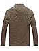 WenVen Men's Fashion Cotton Jackets (Khaki, US Size S)