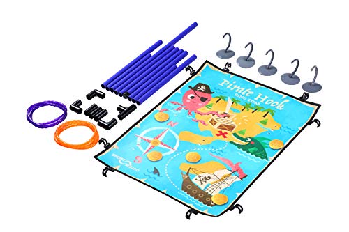 Sport Squad Pirate Hook Ring Toss - Indoor & Outdoor Ring Toss Games for Kids and Adults - Portable Pirates Ring Toss Game - Great for Pirate Themed Birthday Parties - Incl. 3 Purple & 3 Orange Rings - Thumbnail 7
