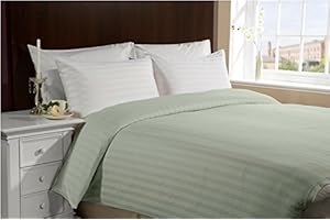 Lasin Bedding, Luxury Soft 100% Cotton, Duvet Cover, Hidden Zipper Closure, Green, Twin 68" x 86"