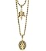 Jewel Town Mens Gold Two Piece Angel & Virgin Mary Set Pendant Hip Hop 24
