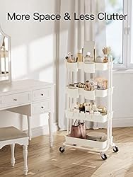 Pipishell 4-Tier Rolling Cart, Utility Cart with