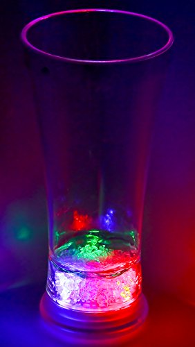 LED-Highlights Led Glas Becher Iceglas 400 ml Led bunt oder blinkend Batterie wechselbar Bar Kunststoff Trinkglas… – Bild 5