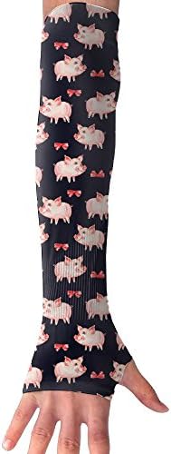 Cute Piggy Red Bow Animal Pig Compression Sports Arm Sleeve UV Protection For Golf Weight Training Basketball Cycling Pain Injury Recovery