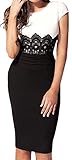 CANDOIT Women's Shortsleeve O Neck Bodycon Pencil Dress
