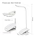 Hapurs LED Desk Lamp, 2 in 1 (Stand on Own & Clip Everywhere) Gooseneck Tube Touch Sensitive LED USB Portable Rechargeable Dimmable Portable Lightweight Table Reading Study Clip Lamp Light