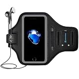 LOVPHONE iPhone 7/8 Plus Armband, Man/Women Running Sport Armband for iPhone 7/8 Plus Suitable for Gym Workout w/Kickstand Key Bag Earbuds Holder Card Slot Case, Water Resistant (Gray)