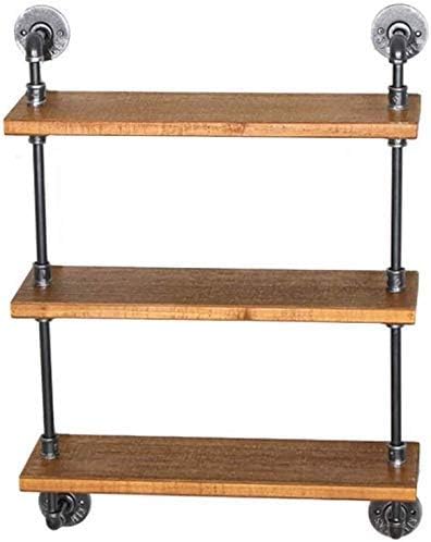 収納棚 3層壁取り付け棚レトロな鉄の水パイプ本棚ディスプレイスタンドリビングルーム装飾
