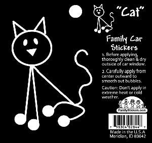Black and White Family Car Sticker (Cat)