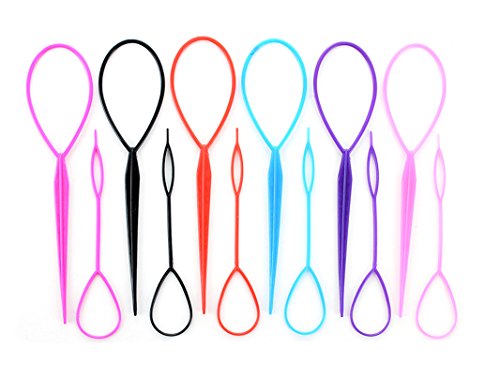 10PCS Plastic Magic Pull Hair Pin Tail Hair Braid Ponytail Maker Styling Tool (5 Large + 5 small)