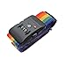WESTONETEK Adjustable Luggage Strap Long Cross Design Travel Suitcase Belt with 3 Dial TSA Approved Combination Lock for Airport Security and Baggage, Rainbow Straps