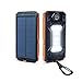 Solar Charger NVR DEAD 8000mAh Rugged Portable Charger For Everyday, Outdoors & Survival. Solar Power Bank Battery Pack w/ Dual USB & LED + FREE Carabiner, Survival Compass & Charging Cord
