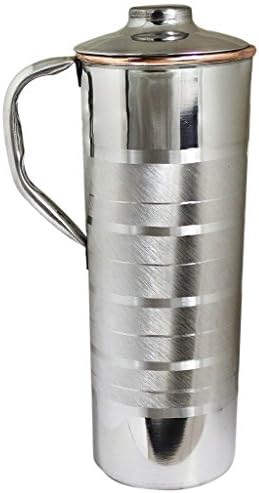 Stainless steel with Copper Fridge Bottle Luxury Design Drinkware Tableware jug for Ayurveda Healing Capacity 0.9 L India Copper Jug