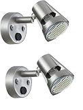 Gold Stars RV Reading Light MR16 Base LED Bulb 12v (2 Pack, Stainless Steel Finish)