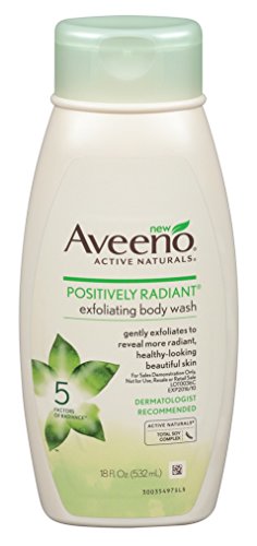 Aveeno positively radiant body wash exfoliating 18 ounce (532ml)