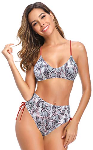 419Lk uOWDL SHEKINI Bañador de Dos Piezas Mujer Bandolera Ajustables Halter Top de Bikini Elegante Impreso Bikini Dos Piezas Cintura… SHEKINI Bañador de Dos Piezas Mujer Bandolera Ajustables Halter Top de Bikini Elegante Impreso Bikini Dos Piezas Cintura…