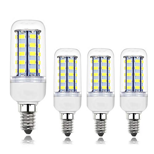 MD Lighting 7W E12 LED Corn Light Bulbs(4 Pack)- 5730 SMD 48 Leds Corn Light Lamp 600LM Daylight White 6000K LED Corn Bulb Replacement for Home Office Bar Ceiling Light Wall Lamp,AC110V-130V