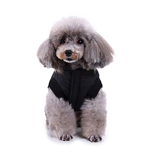 Dog Pet jacket Pet Dog Cat Puppy Winter Warm Clothing Reflective Costume Jacket Coat Apparel Coat Panda Small Dogs Pet Garment T Shirt For Small Dog Cat Puppy Rabbit Pig Warm Outfits (Black, M) - Thumbnail 2
