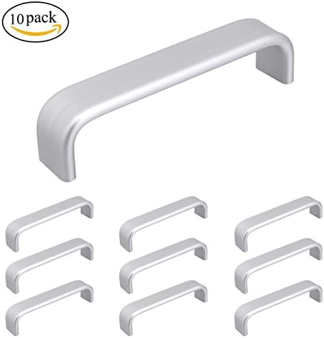 Shinely Hom Modern Aluminum Alloy Drawer Handle pull 96mm (3-3/4")Hole Center for Kitchen or Furniture Cabinet Hardware,10 pack