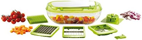 Vegetable Stainless Steel Grater with Storage Container and Lid (Kitchen Grater, 5 Different Attachments Stainless Steel Blades, Vegetable Cutter, Storage Case)