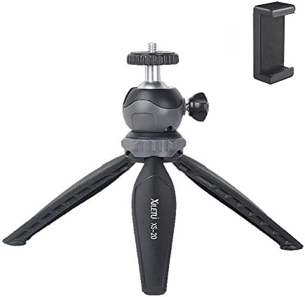 Mini Tripod, XILETU Tabletop Desktop Tripod Stand with Detachable 360 Degree Ball Head for iPhone Samsung Smartphones GoPro Projector Compact Cameras DSLR (with FREE Phone Clip)