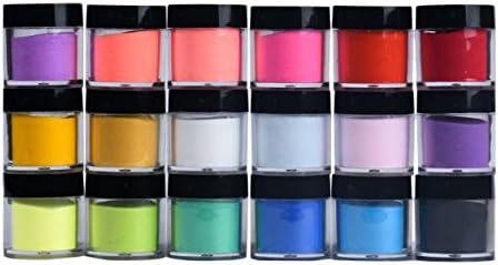 Fctorua Dip Powder Nail Set for Nail Art 18 Colors Collection, Acrylic Nail Art Tips UV Gel Powder Dust Design 3D Manicure No UV/LED Nail Lamp Needed