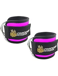 DMoose Fitness Ankle Straps for Cable Machines - Stainless Steel Double D-Ring, Adjustable Comfort fit Neoprene, Glute & Leg Workouts - for Women & Men