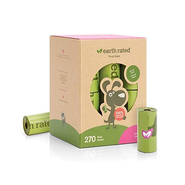 Earth Rated Dog Poop Bags, Guaranteed Leak Proof and Extra Thick Waste Bag Refill Rolls For Dogs, Lavender Scented, 270…