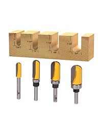 yonico 14460q 4 Bit punta redonda router Bit Set, 1 4 Pulgadas Vástago de Incisión