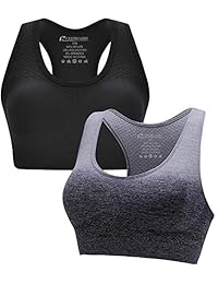 RUNNING GIRL sostén deportivo para mujer con espalda cruzada, acolchado, ombré, sin costuras, sujetador de yoga, de impacto medio, para correr, para correr