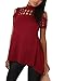 KUFV Womens Short Sleeve Off Shoulder Cutout Open Back Blouse Top T shirts