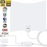 TV Antenna - 2019 Update Digital Amplified Indoor HD TV Antenna 130 Miles Range Amplifier Signal Booster Support 4K 1080P UHF VHF Freeview Channels and 16.5ft Longer Coax Cable