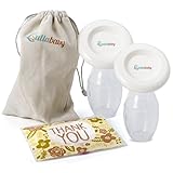 SILICONE MANUAL BREASTMILK PUMP – 2 Pack & Bonus Dust Free Lid & Carrying Case | Eliminate Wasted Breastmilk | Hands-Free Breast Feeding | Effortless Suction Milk Saver | FDA Approved BPA Free |