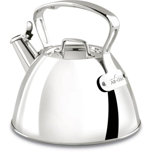 All-Clad E86199 Stainless Steel Specialty Cookware Tea Kettle, 2-Quart, Silver Home & Kitchen, Kitchen & Dining, Cookware, Teakettles