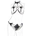 iiniim Women's PU Leather Open Bust Body Chest Harness Chain Underwear Lingerie Outfits Black